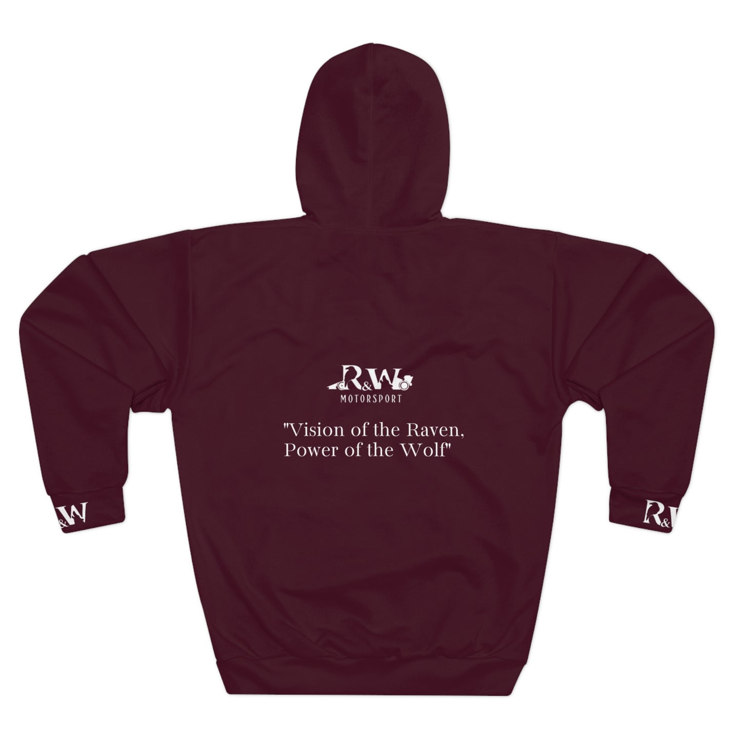 R&W Motorsport Hoodie — R&W 'Vision of the Raven, Power of the Wolf' Racing Pullover (Vino Viejo)
