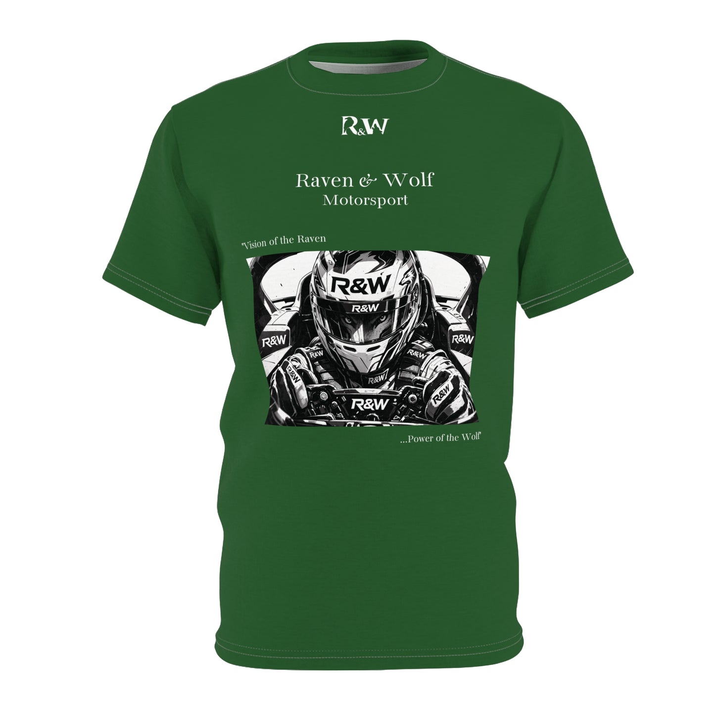 R&W Motorsport "Team Motto" Graphic Tee — Verde Valiosa Vintage Gothic Comic Panel T-Shirt