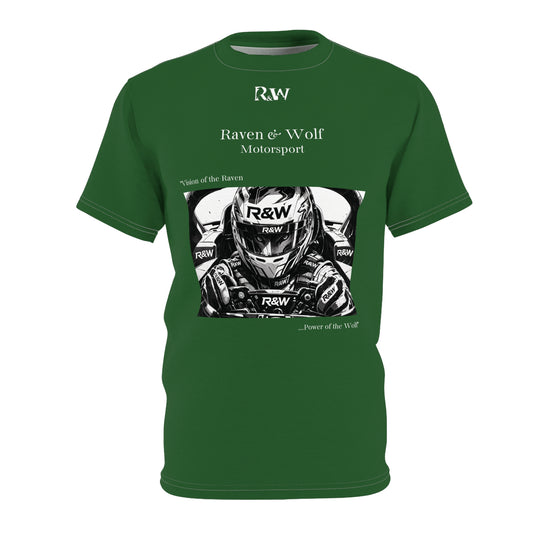 R&W Motorsport "Team Motto" Graphic Tee — Verde Valiosa Vintage Gothic Comic Panel T-Shirt