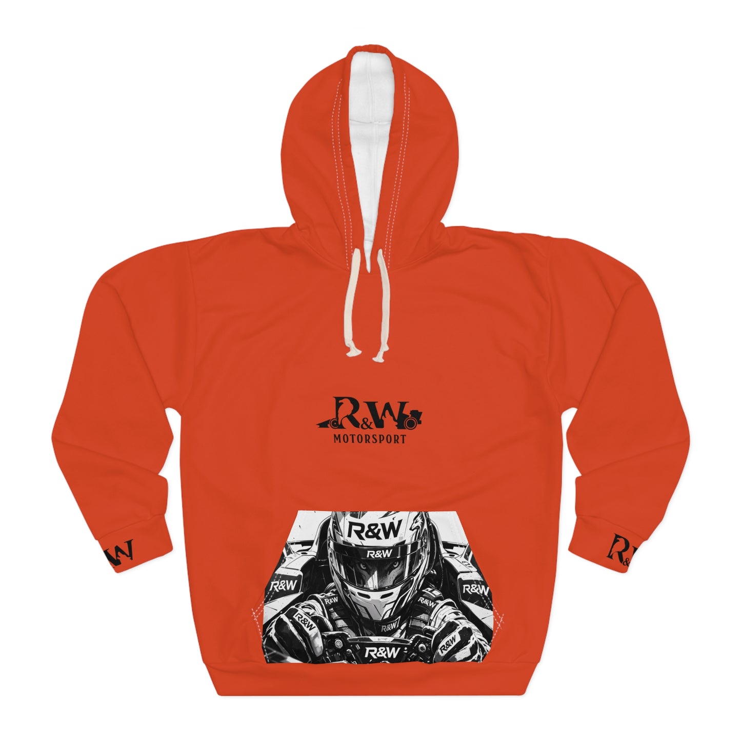 R&W Motorsport Hoodie — R&W 'Vision of the Raven, Power of the Wolf' Racing Pullover (Rojo Rugiente I)