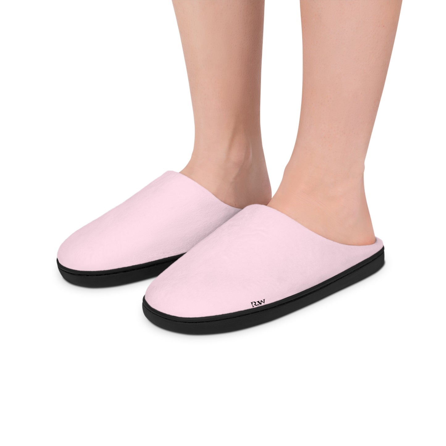 Indoor Slippers — Performance Pink Small Logo Cozy House Shoes for Women