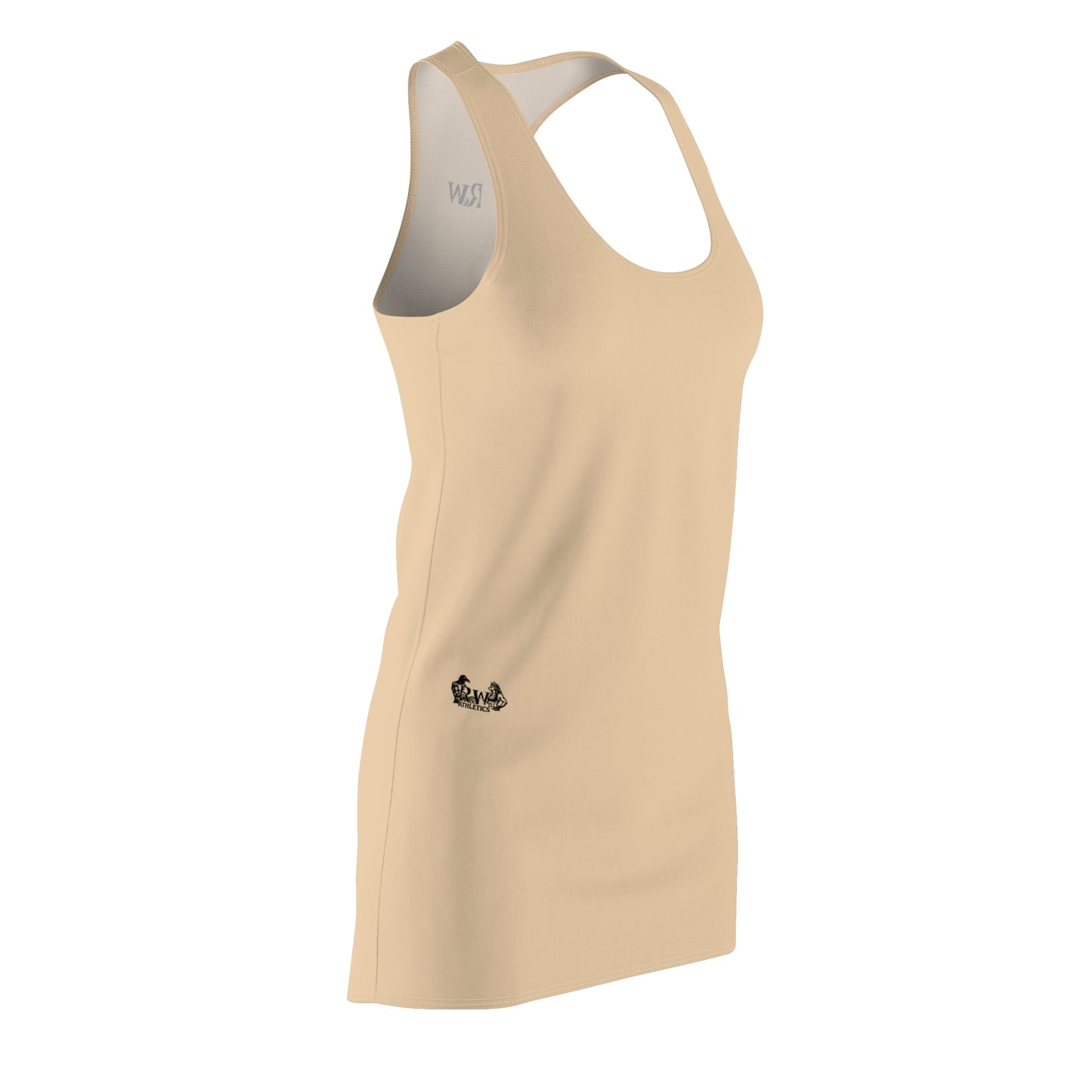 R&W Women's Racerback Dress (Dakar Dunes) — Minimalist Small Front & Back Logo Summer Dress