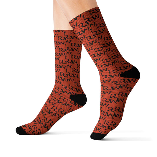Monogram Pattern Socks — Rojo Rugiente I Crew Socks