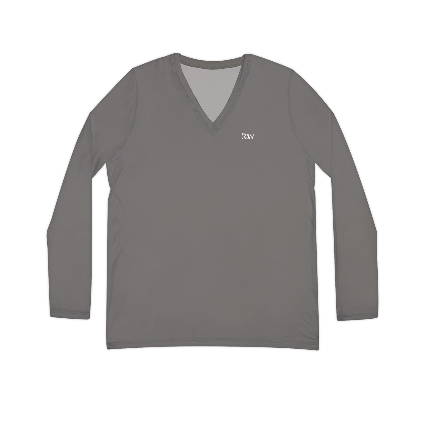 R&W Women's Minimalist V-Neck Long Sleeve Shirt - Asphalt Grey