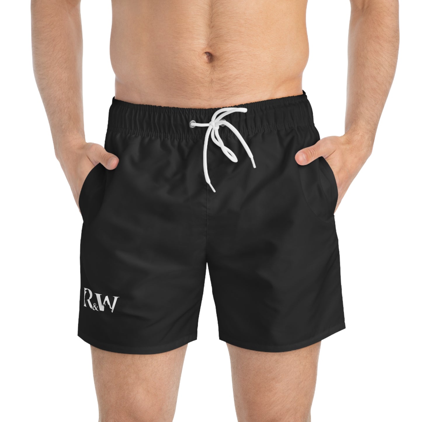 Mens Minimal Logo Swim Trunks — Tarmac Black