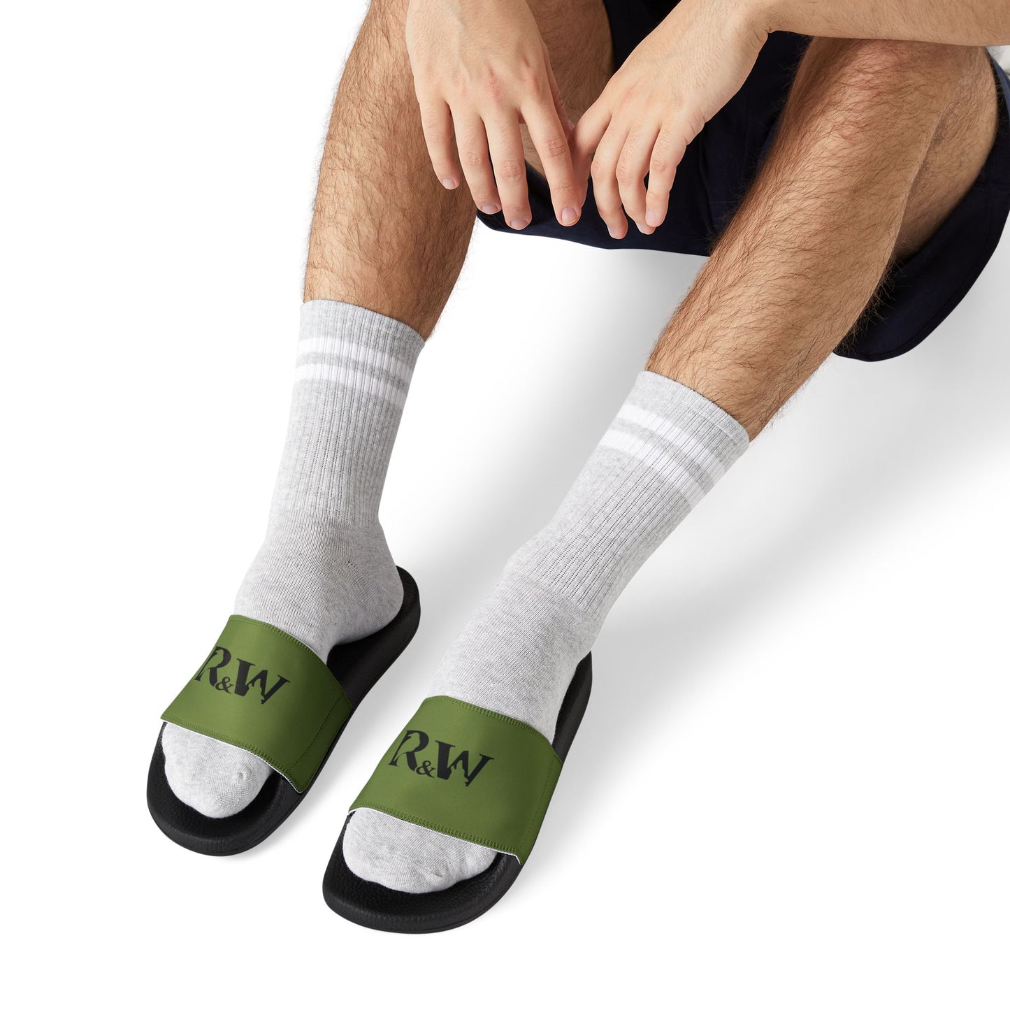 R&W Men's Slide Sandals — Tomillo Tranquilo Casual Pool & Beach Slides