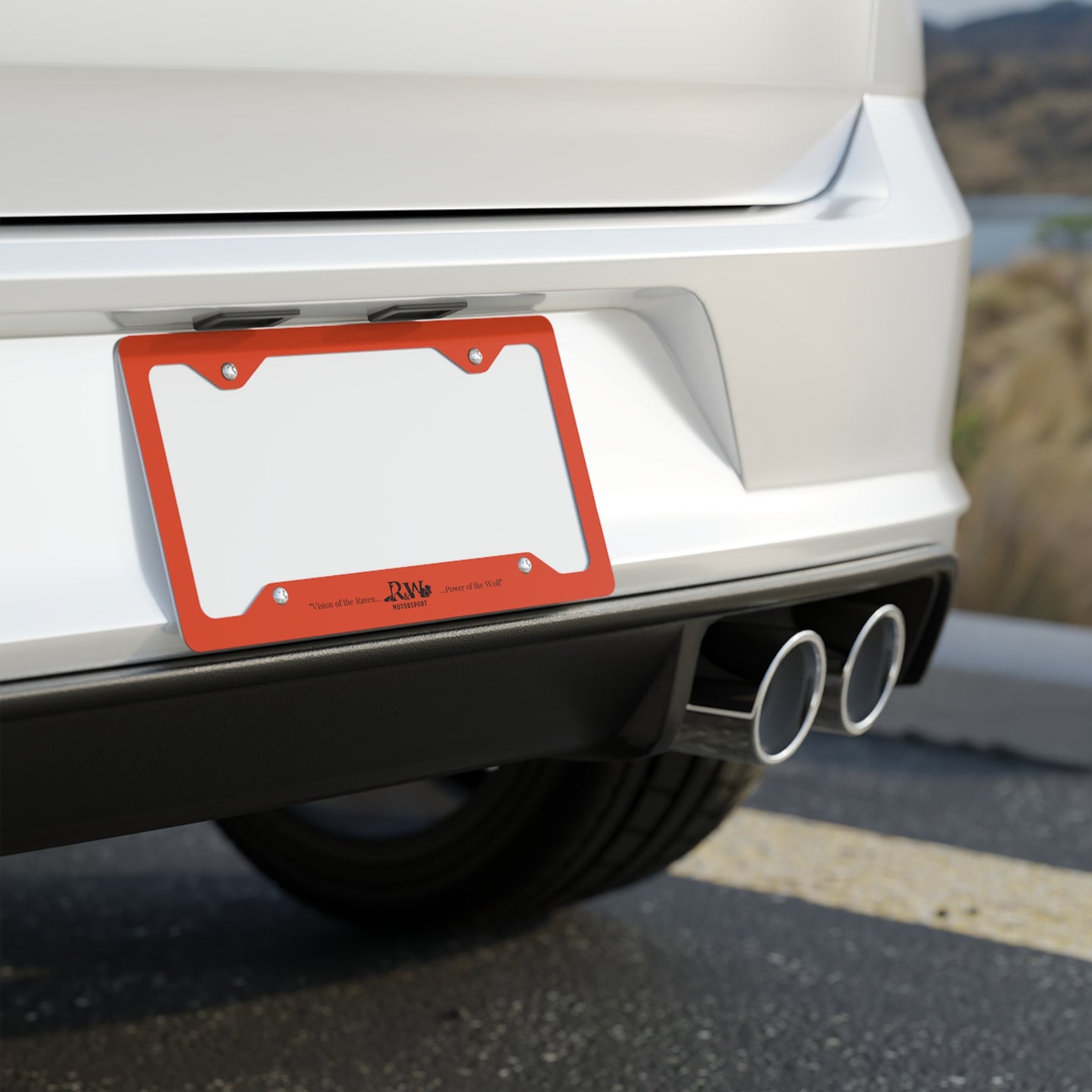 R&W Motorsport License Plate Frame — (Rojo Rugiente I Finish)