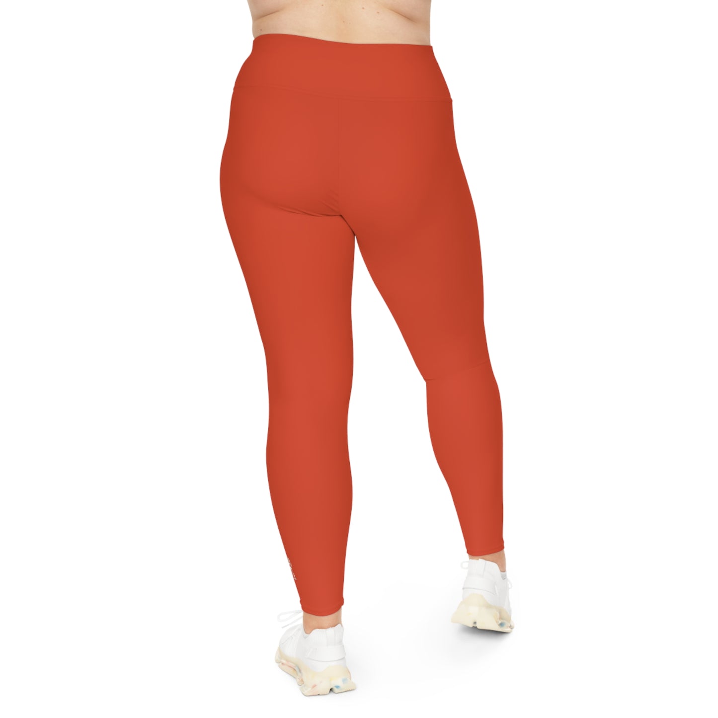 R&W Women's Plus Size Leggings — Minimalist Logo Rojo Rugiente II