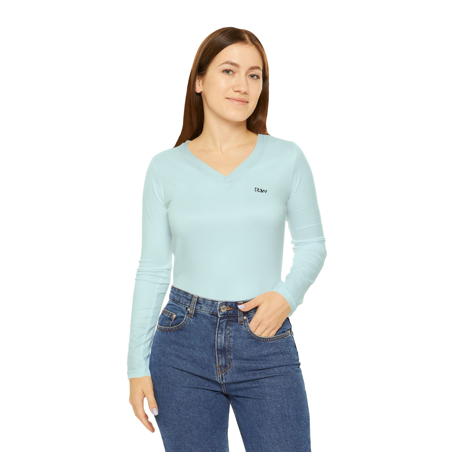 R&W Women's Minimalist V-Neck Long Sleeve Shirt - Horizon