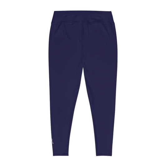 R&W Women's Plus Size Leggings — Minimalist Logo Noble Navy