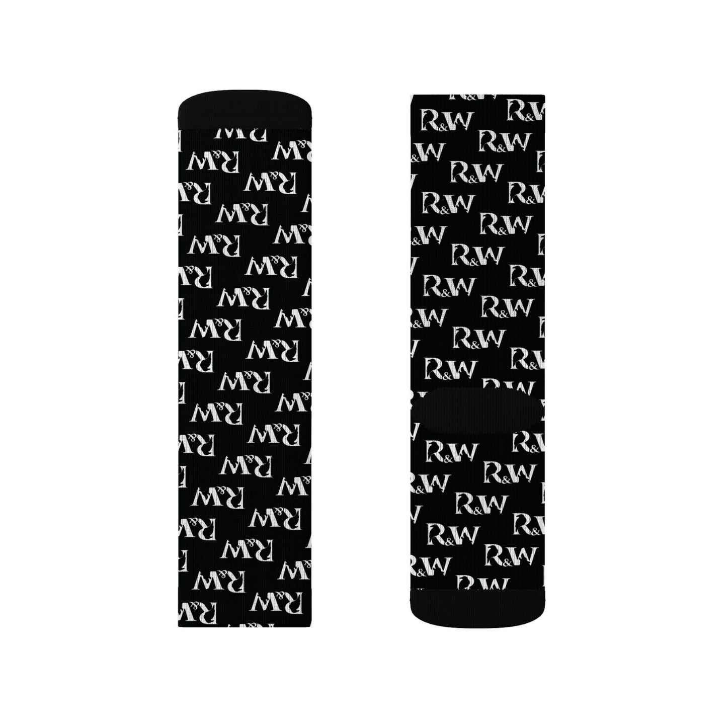 Monogram Pattern Socks — Tarmac Black Crew Socks