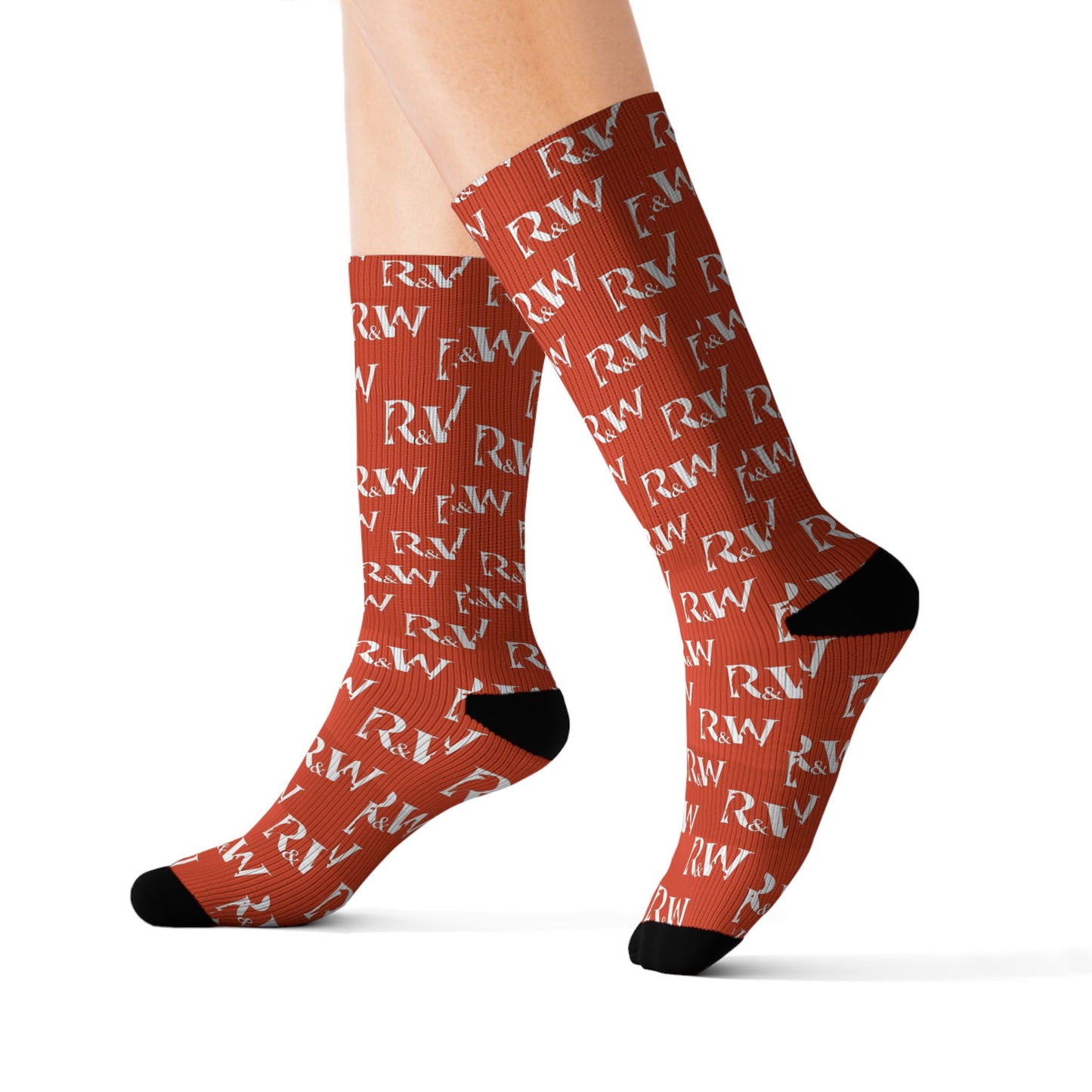 Monogram Pattern Socks — Rojo Rugiente II Crew Socks