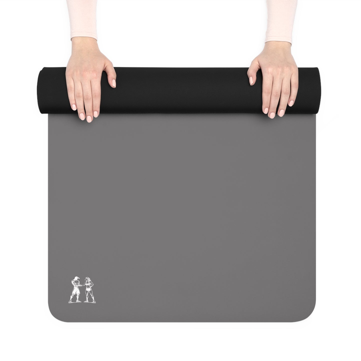 Rubber Yoga Mat — Minimal Asphalt Grey Monogram Yoga Mat