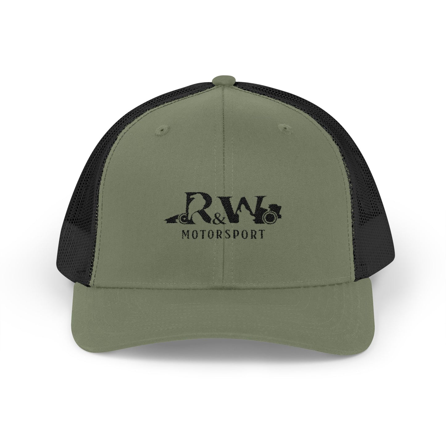 R&W Motorsport Embroidered Mesh Trucker Cap — Vintage Snapback Mesh Hat