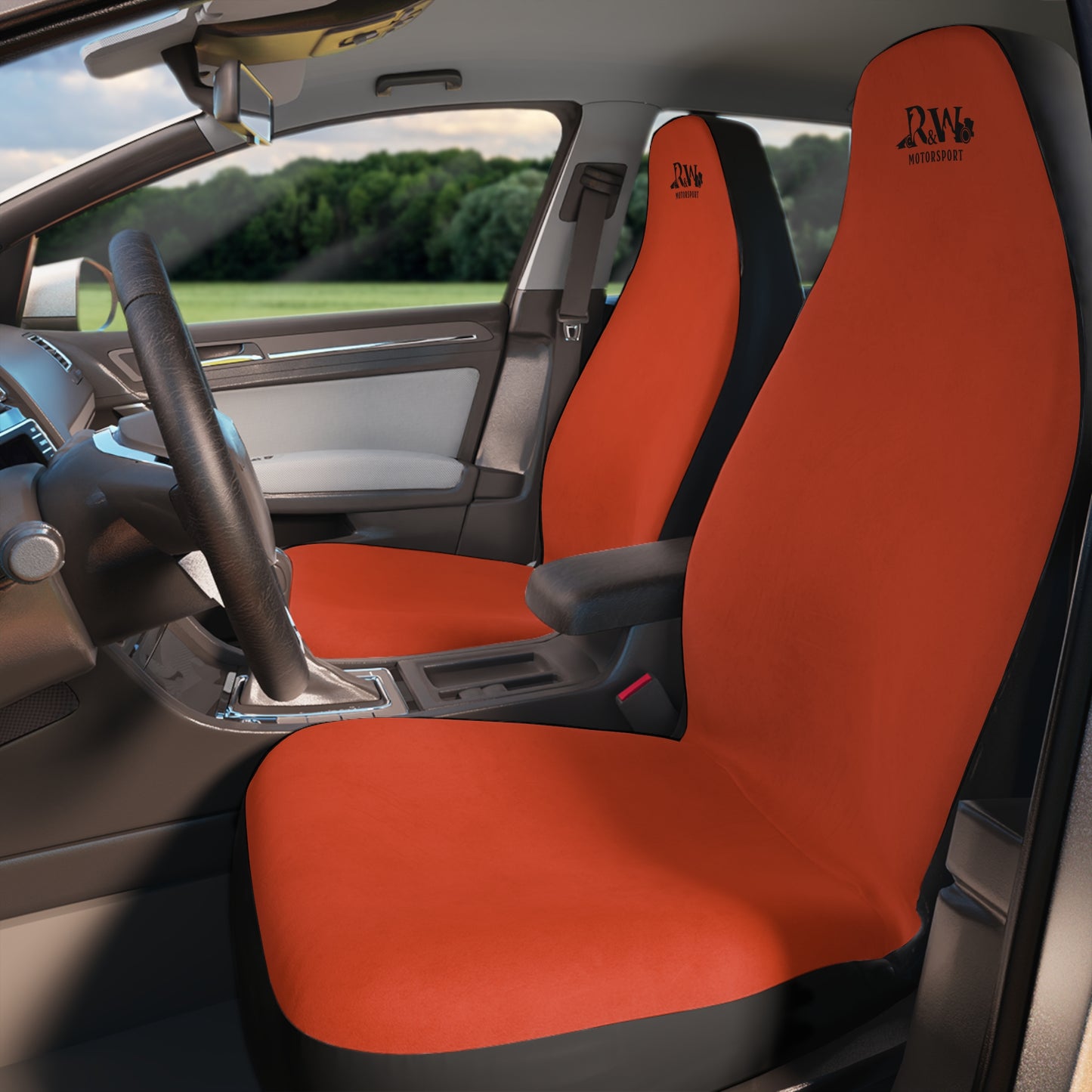 R&W Motorsport Car Seat Covers — Universal Front Seat Protectors - Rojo Rugiente I