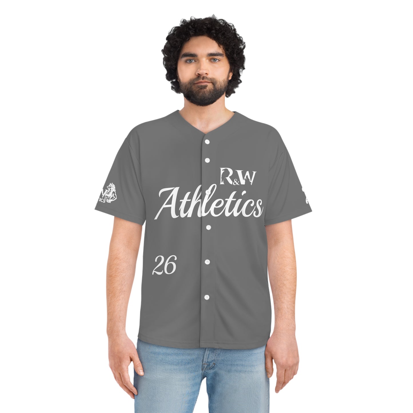 R&W Athletics Men's "Opening Day" Baseball Jersey — Asphalt Grey