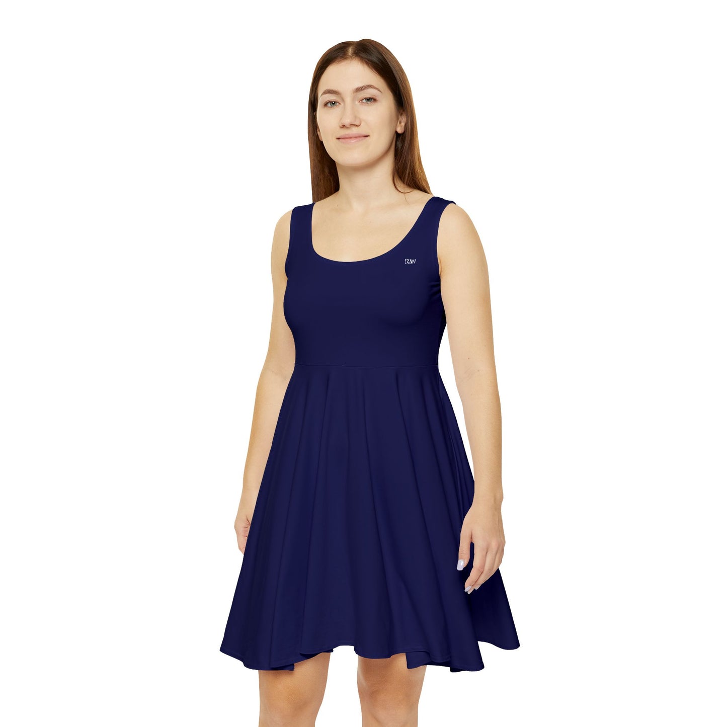 Noble Navy Women's Skater Dress — Classic Scoop Neck A-Line Summer Dress