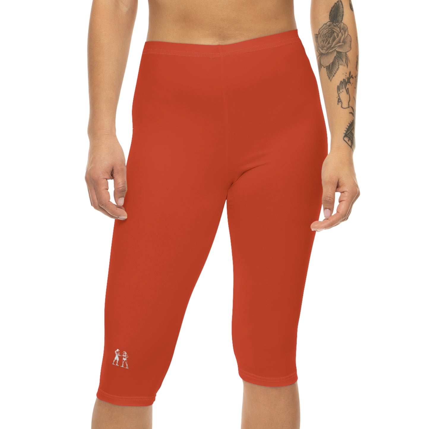 R&W Women's Capri Leggings — Minimalist Logo Rojo Rugiente II