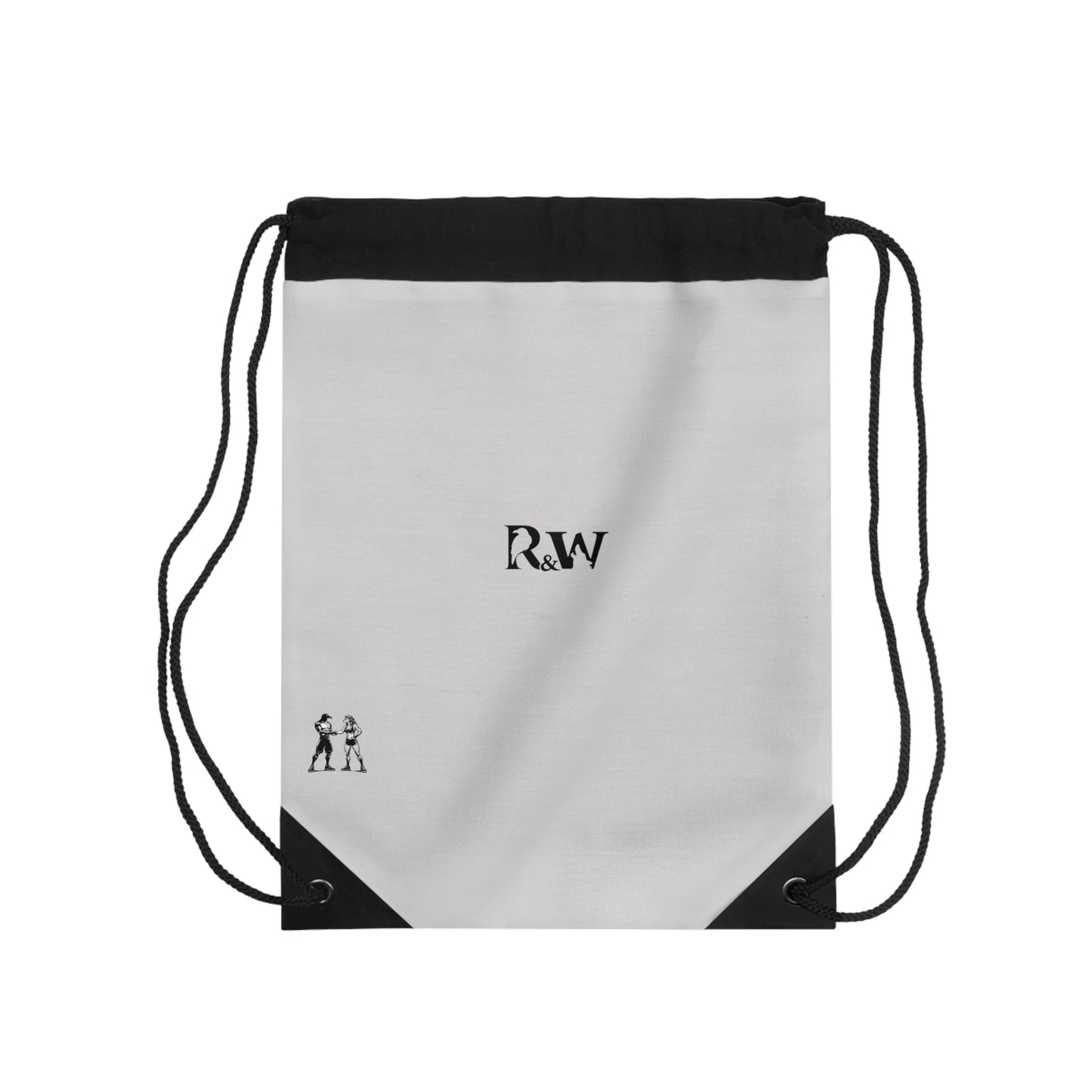 Monogram Drawstring Bag — Minimalist Wolf Grey Gym Sack
