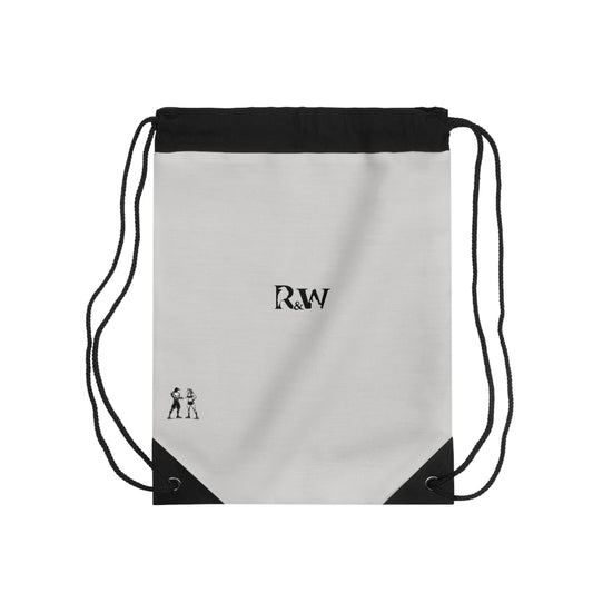 Monogram Drawstring Bag — Minimalist Wolf Grey Gym Sack