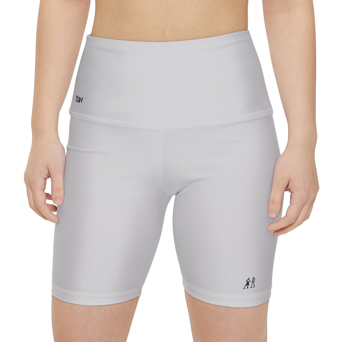 Women's Wolf Grey High-Waist Workout Shorts — Minimal Fitness Biker Shorts