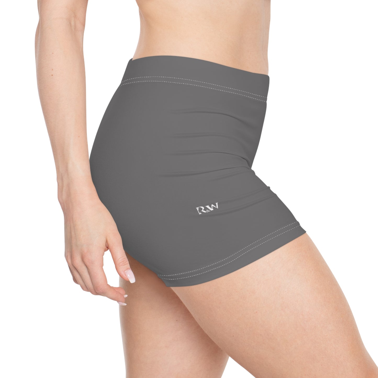 Women's Asphalt Grey Athletic Shorts — Comfortable Activewear