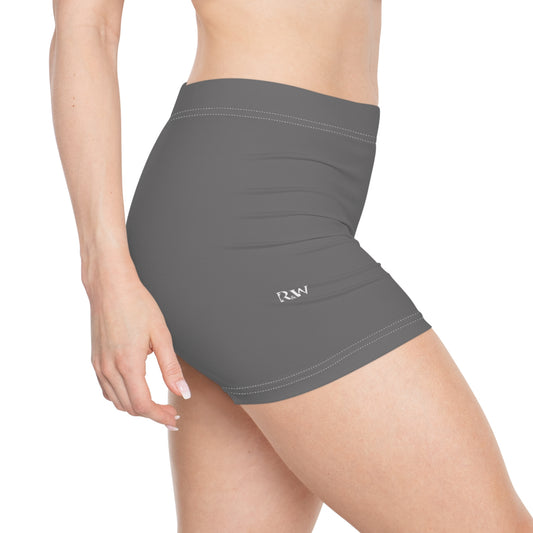 Women's Asphalt Grey Athletic Shorts — Comfortable Activewear