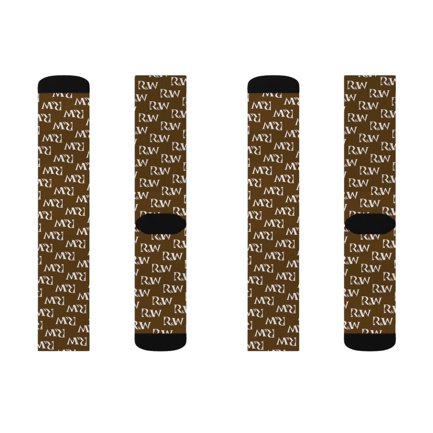 Monogram Pattern Socks — Maduro Marrón Crew Socks