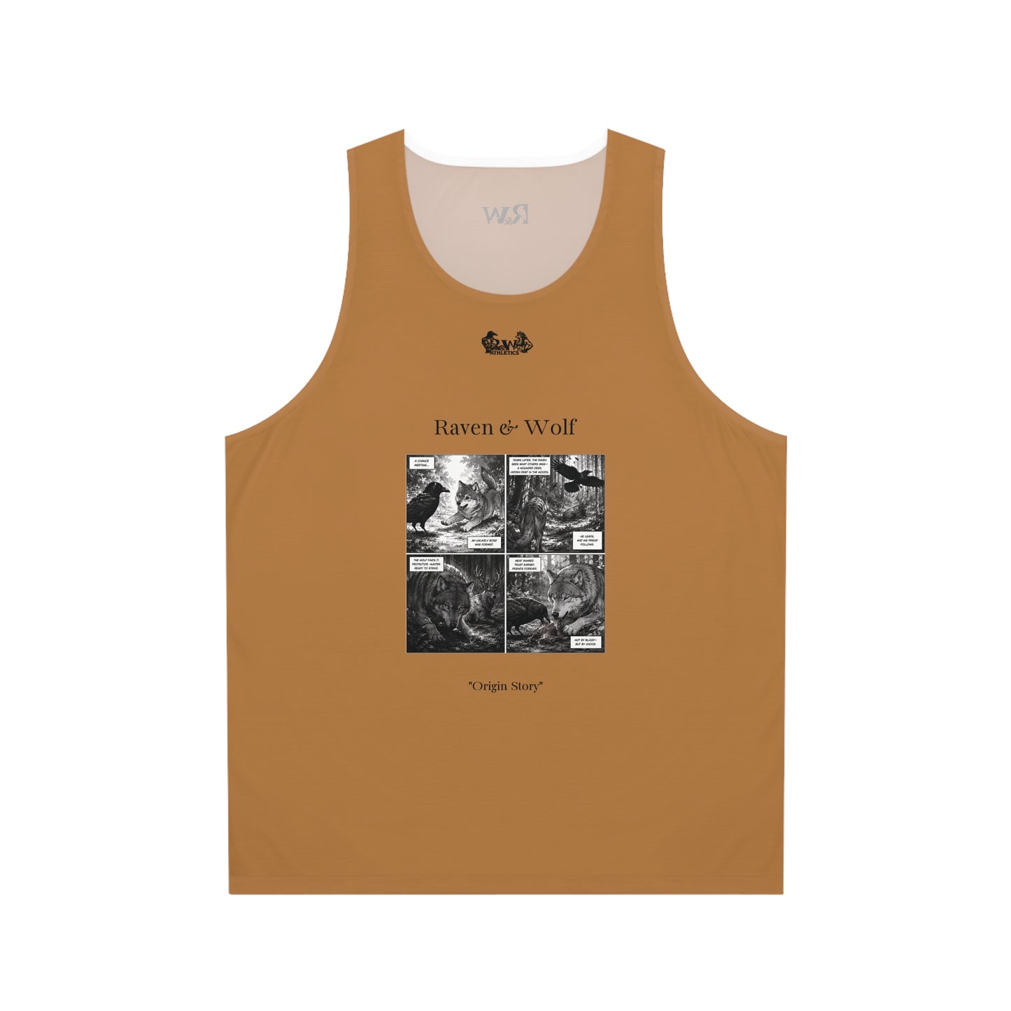 R&W Athletics "Origin Story" Comic-Style Fitness Tank Top — Cuero Cómodo