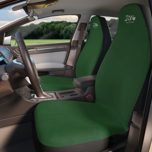 R&W Motorsport Car Seat Covers — Universal Front Seat Protectors Verde Valiosa