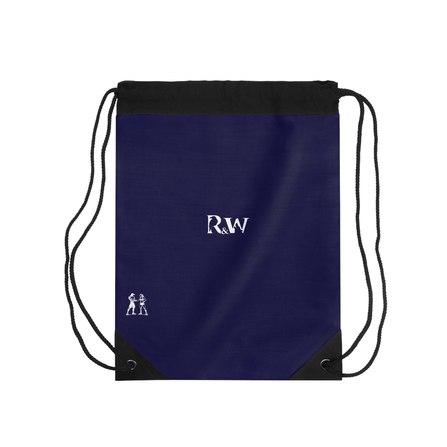 Monogram Drawstring Bag — Minimalist Noble Navy Gym Sack