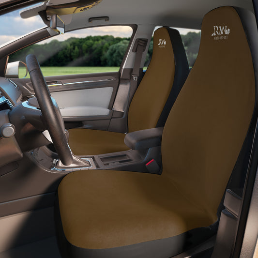 R&W Motorsport Car Seat Covers — Universal Front Seat Protectors - Maduro Marrón