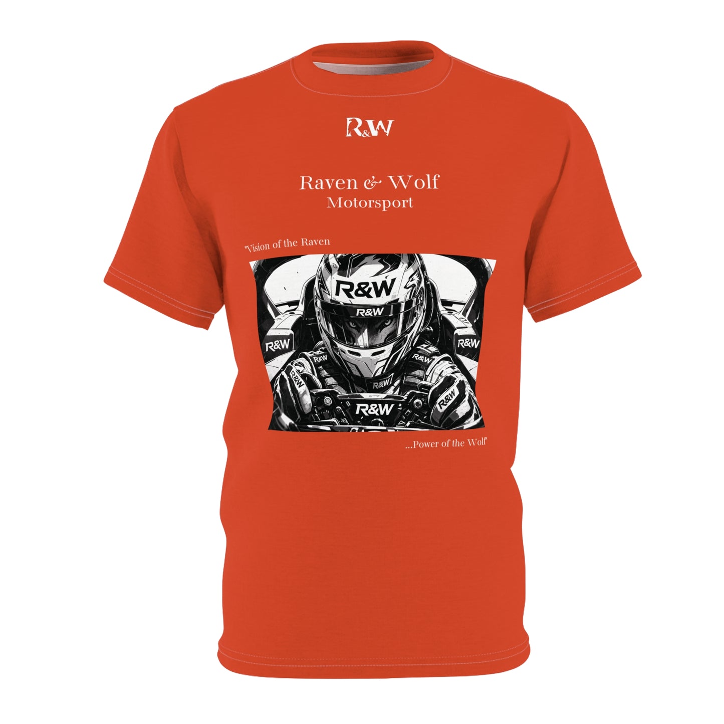 R&W Motorsport "Team Motto" Graphic Tee — Rojo Rugiente II Vintage Gothic Comic Panel T-Shirt