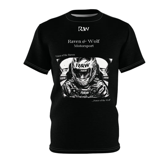 R&W Motorsport "Team Motto" Graphic Tee — Tarmac Black Vintage Gothic Comic Panel T-Shirt
