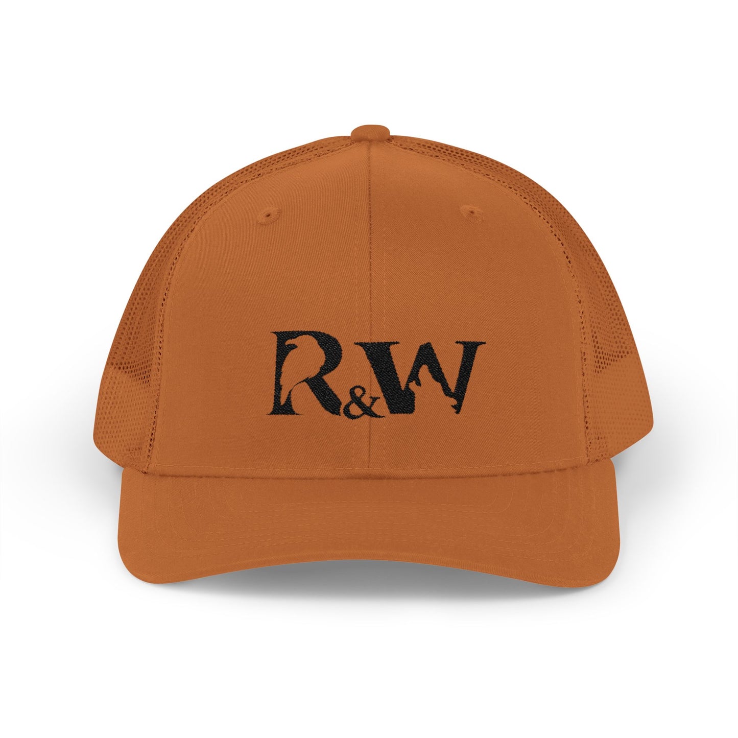 R&W Athletics Embroidered Mesh Trucker Cap — Vintage Snapback Mesh Hat
