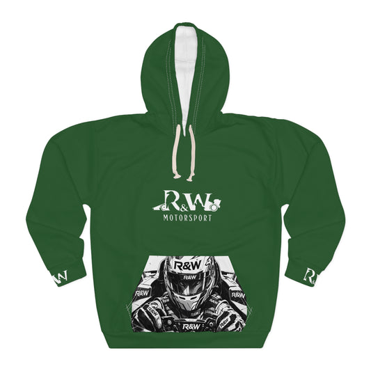 R&W Motorsport Hoodie — R&W 'Vision of the Raven, Power of the Wolf' Racing Pullover (Verde Valiosa)
