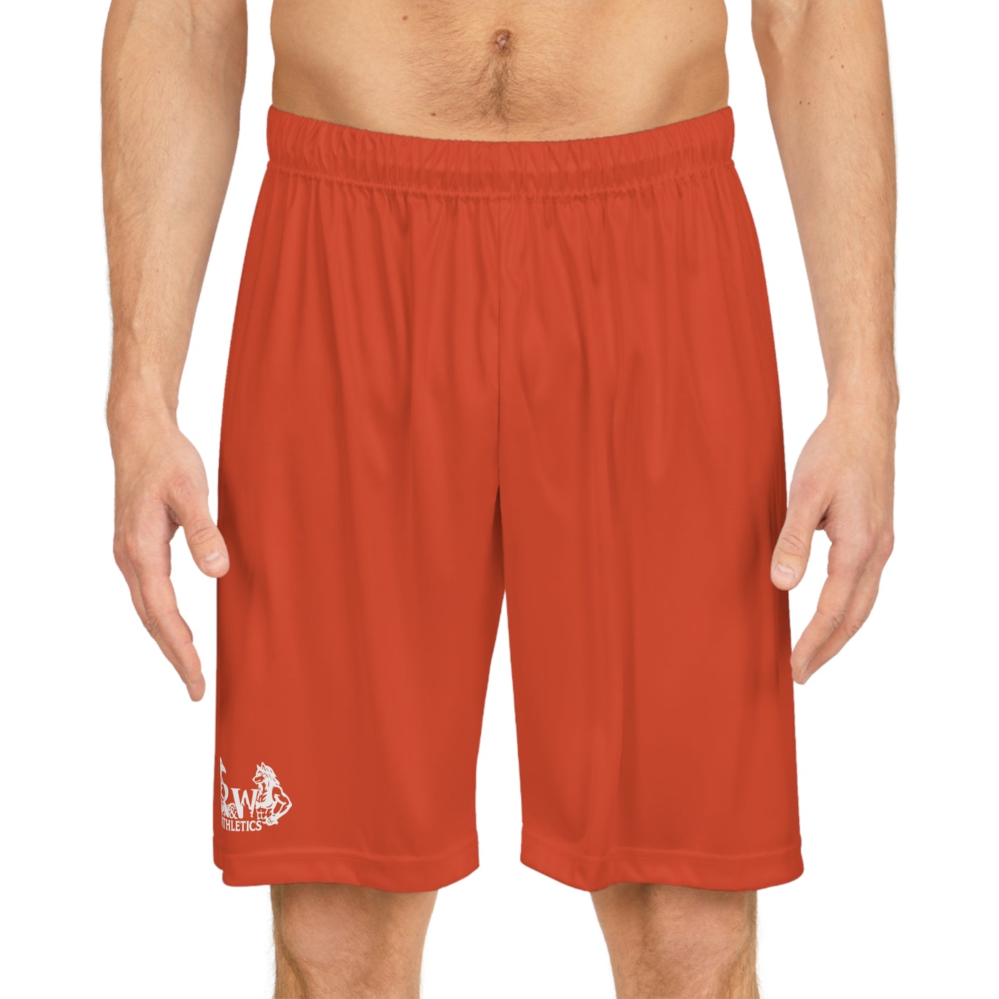 R&W Athletics Teamwork Logo Basketball Shorts—Rojo Rugiente II