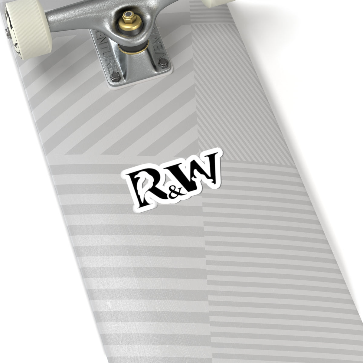 R&W Monogram Kiss-Cut Sticker — Gothic Raven Logo Decal for Laptops & Journals