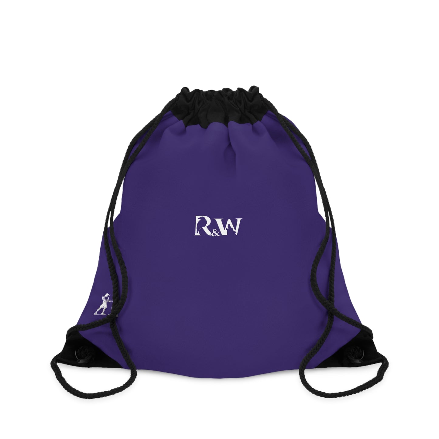 Monogram Drawstring Bag — Minimalist Raven Gym Sack