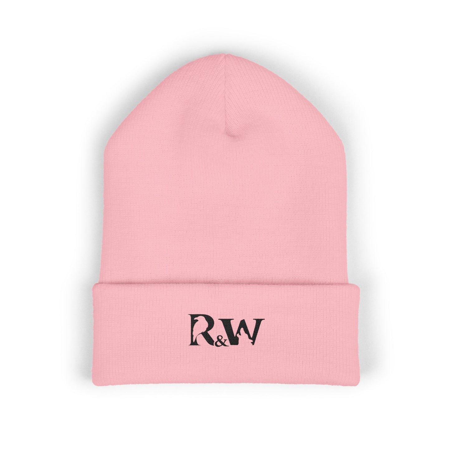 R&W Athletics Embroidered Logo Cuffed Beanie — Classic Knit Winter Hat