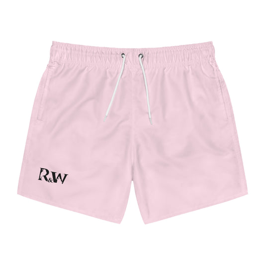 Mens Minimal Logo Swim Trunks — Performance Pink
