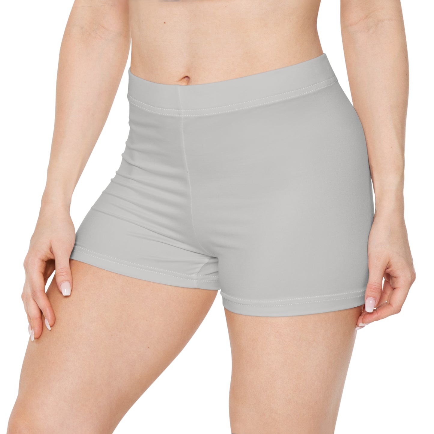 Women's Wolf Grey Athletic Shorts — Comfortable Activewear