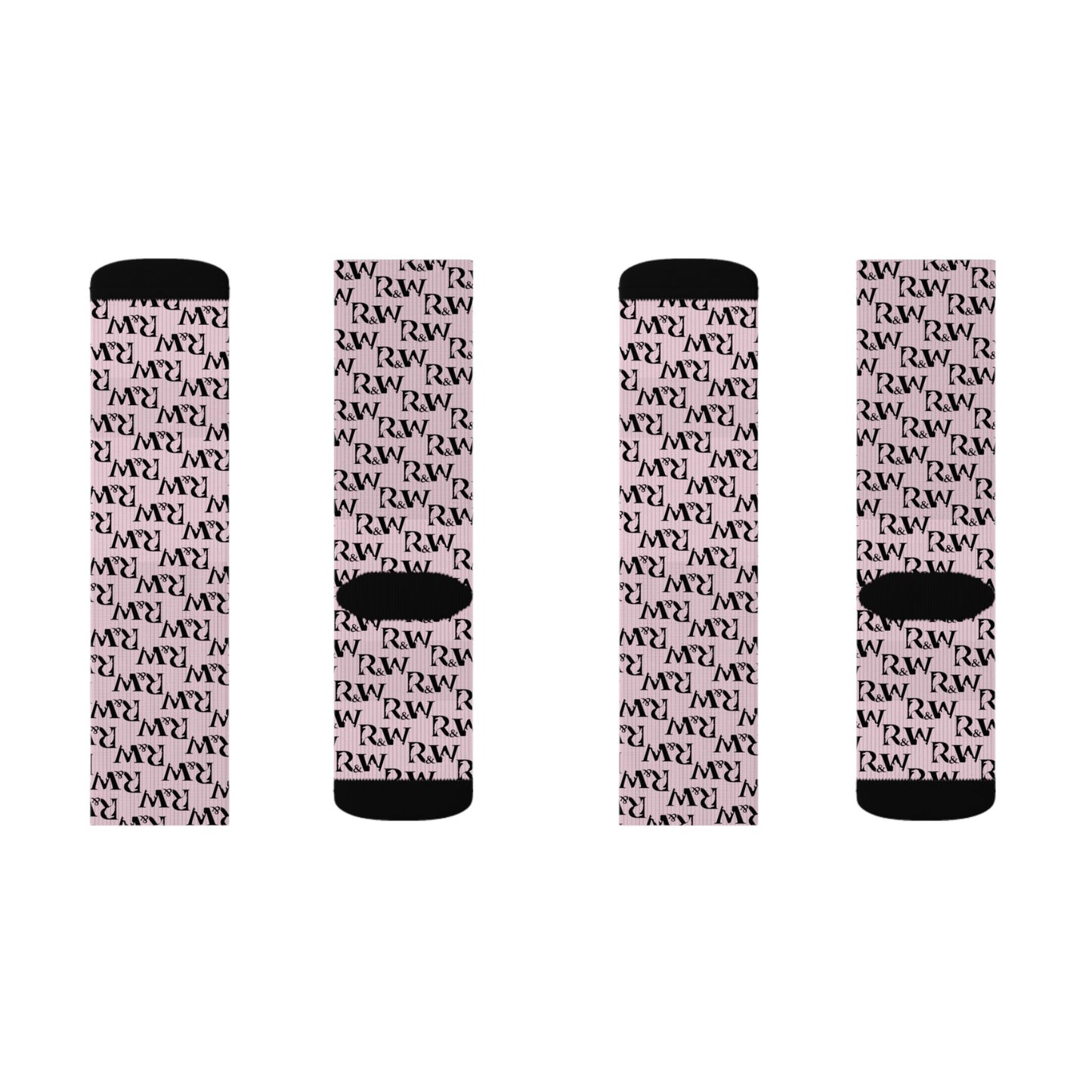 Monogram Pattern Socks — Performance Pink Crew Socks
