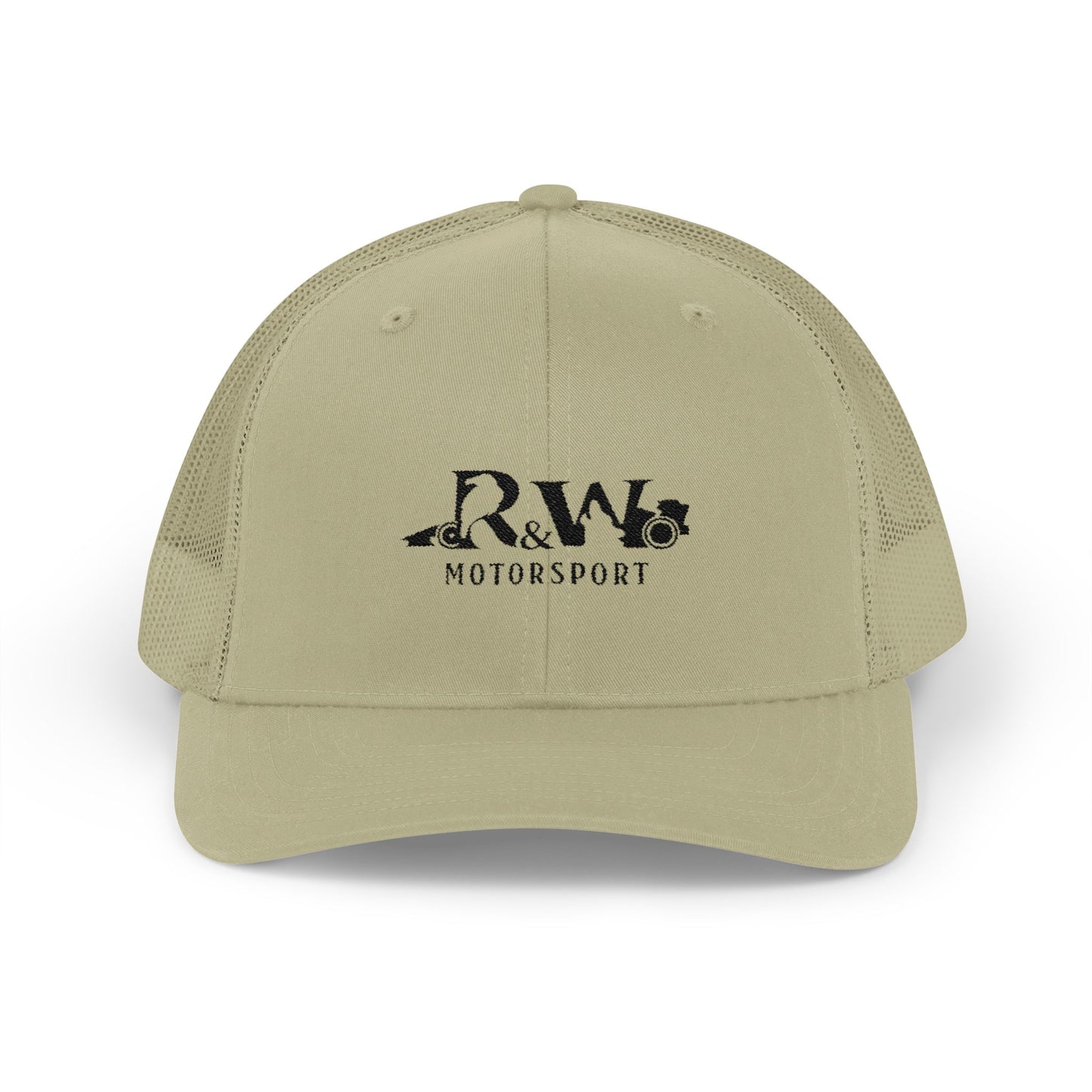 R&W Motorsport Embroidered Mesh Trucker Cap — Vintage Snapback Mesh Hat