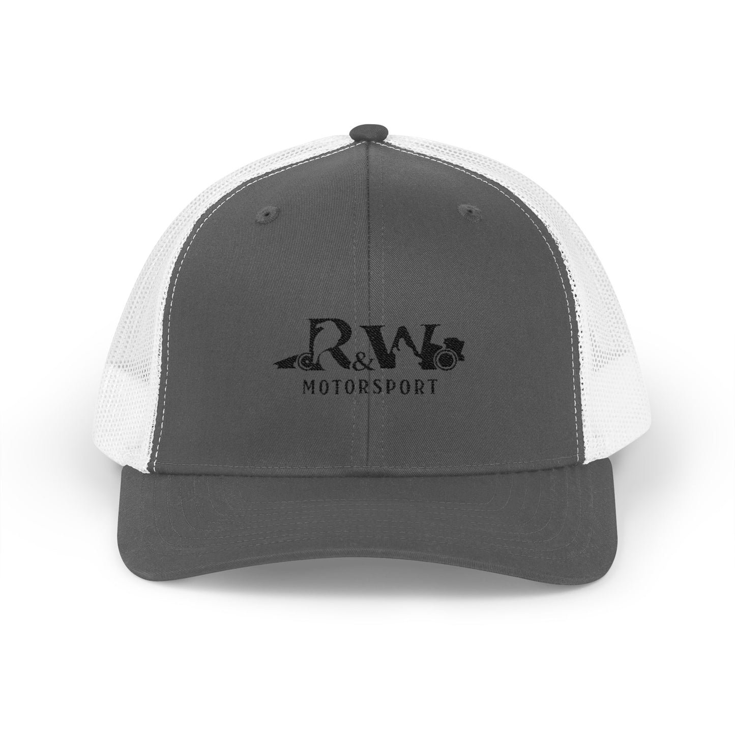R&W Motorsport Embroidered Mesh Trucker Cap — Vintage Snapback Mesh Hat