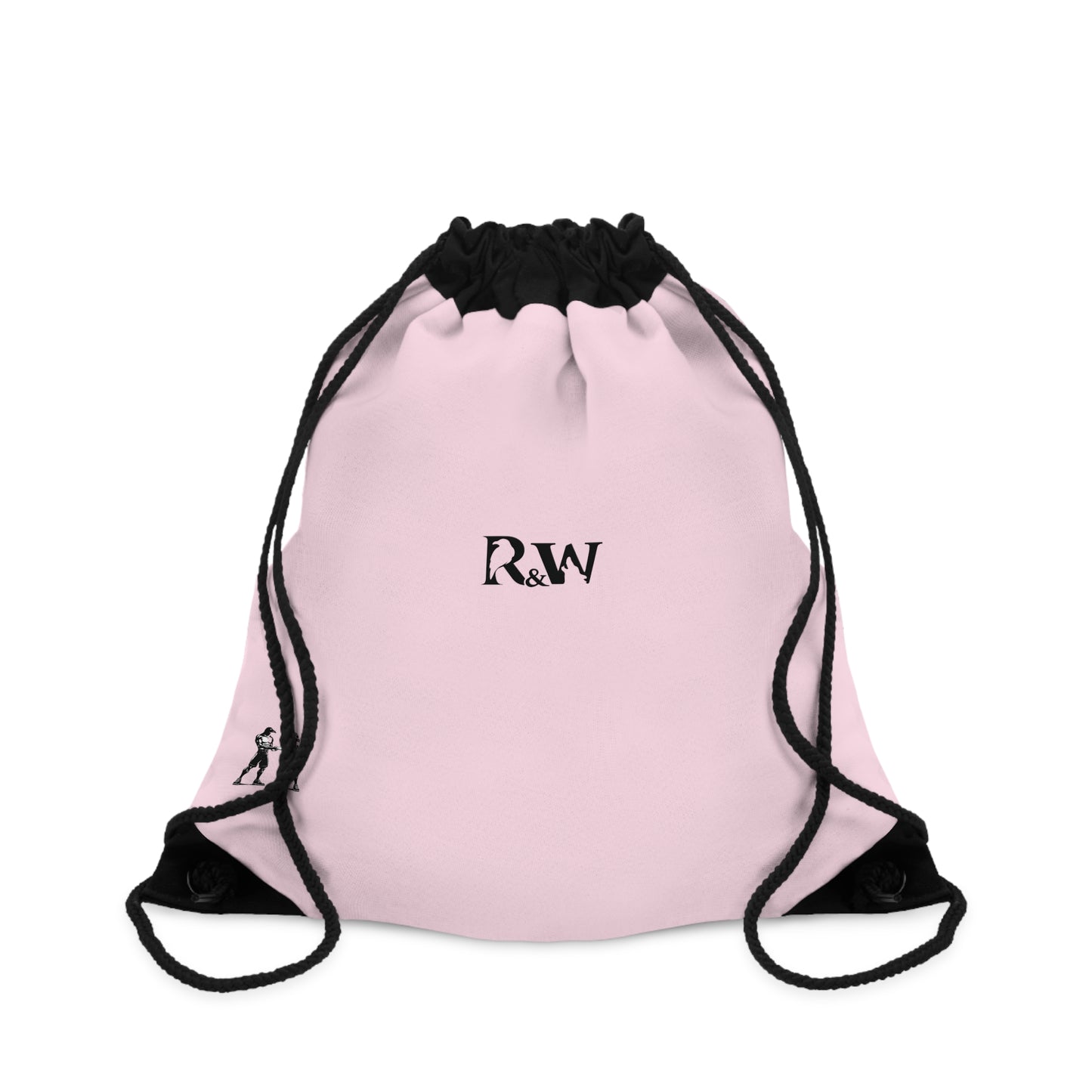 Monogram Drawstring Bag — Minimalist Performance Pink Gym Sack