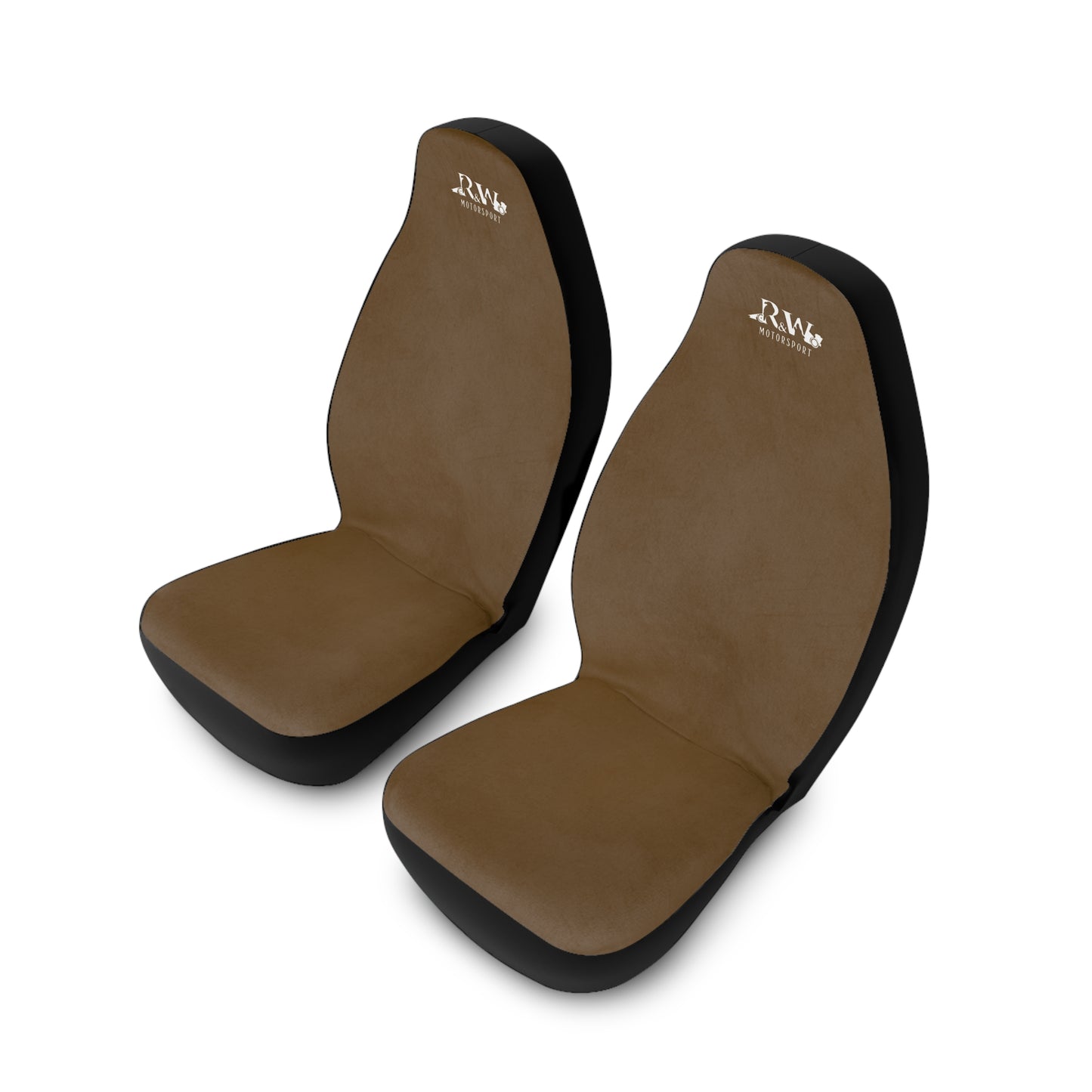 R&W Motorsport Car Seat Covers — Universal Front Seat Protectors - Maduro Marrón