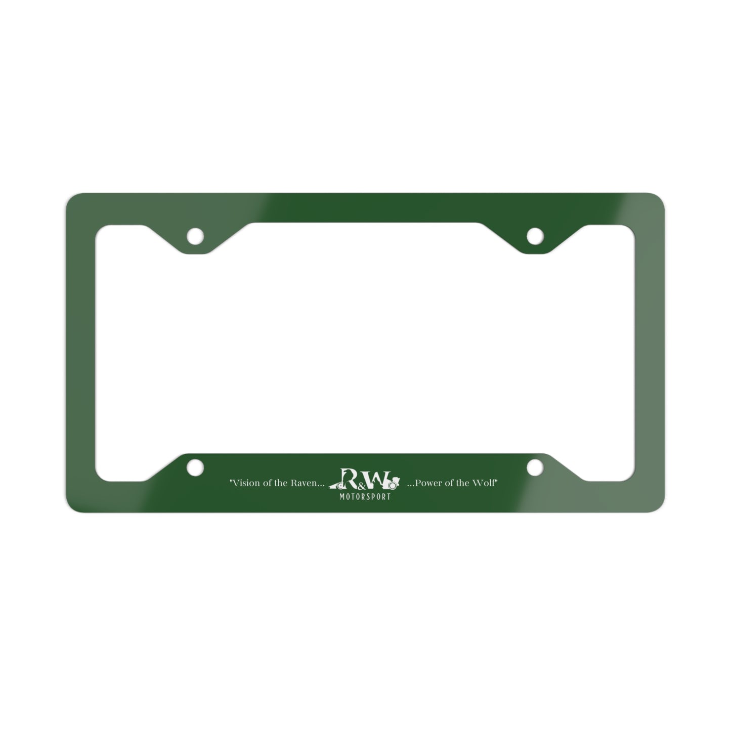 R&W Motorsport License Plate Frame — (Verde Valiosa Finish)